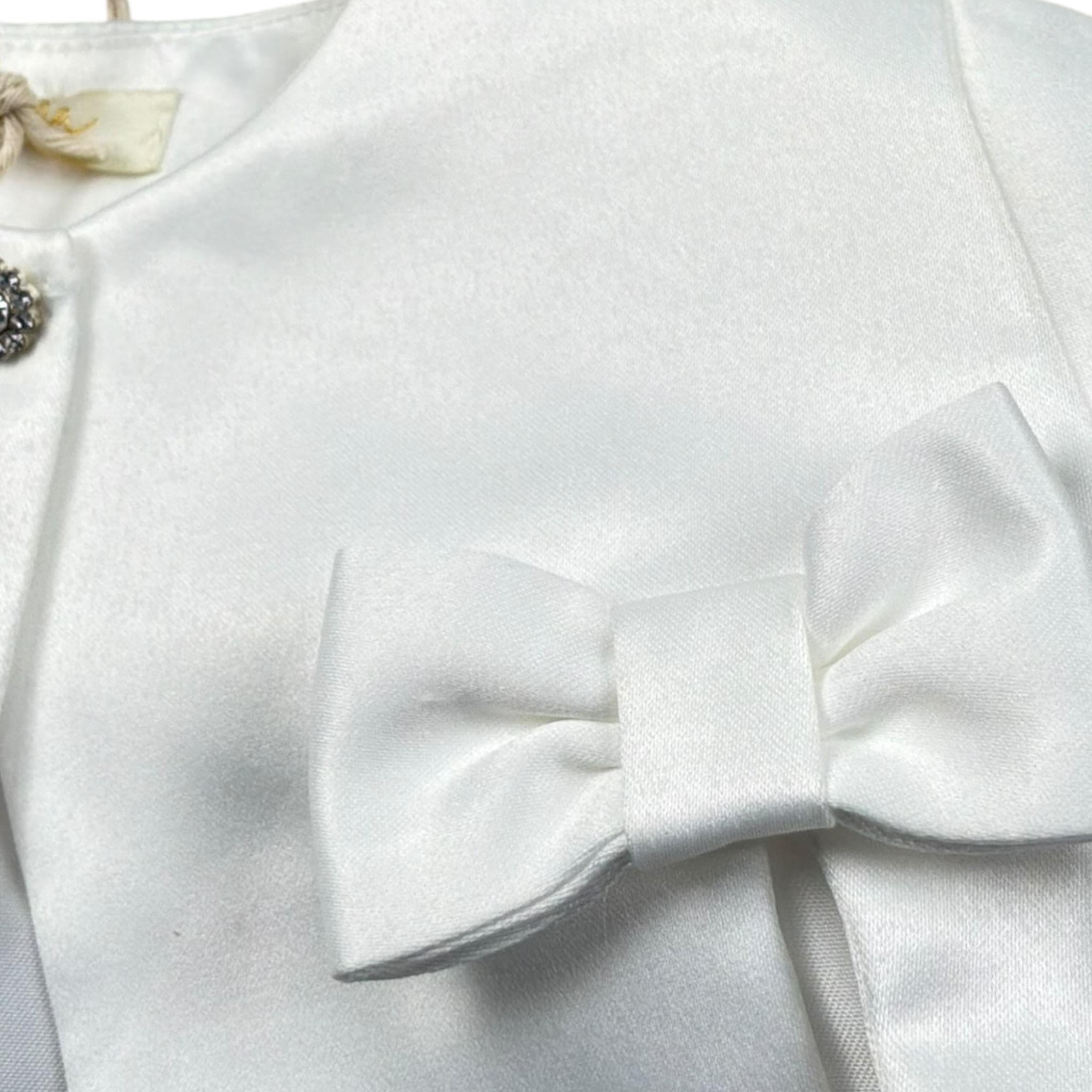 Illiana Coprispalle Tinta Unita con Fiocco per Neonata 521F BIANCO ILLIANA 