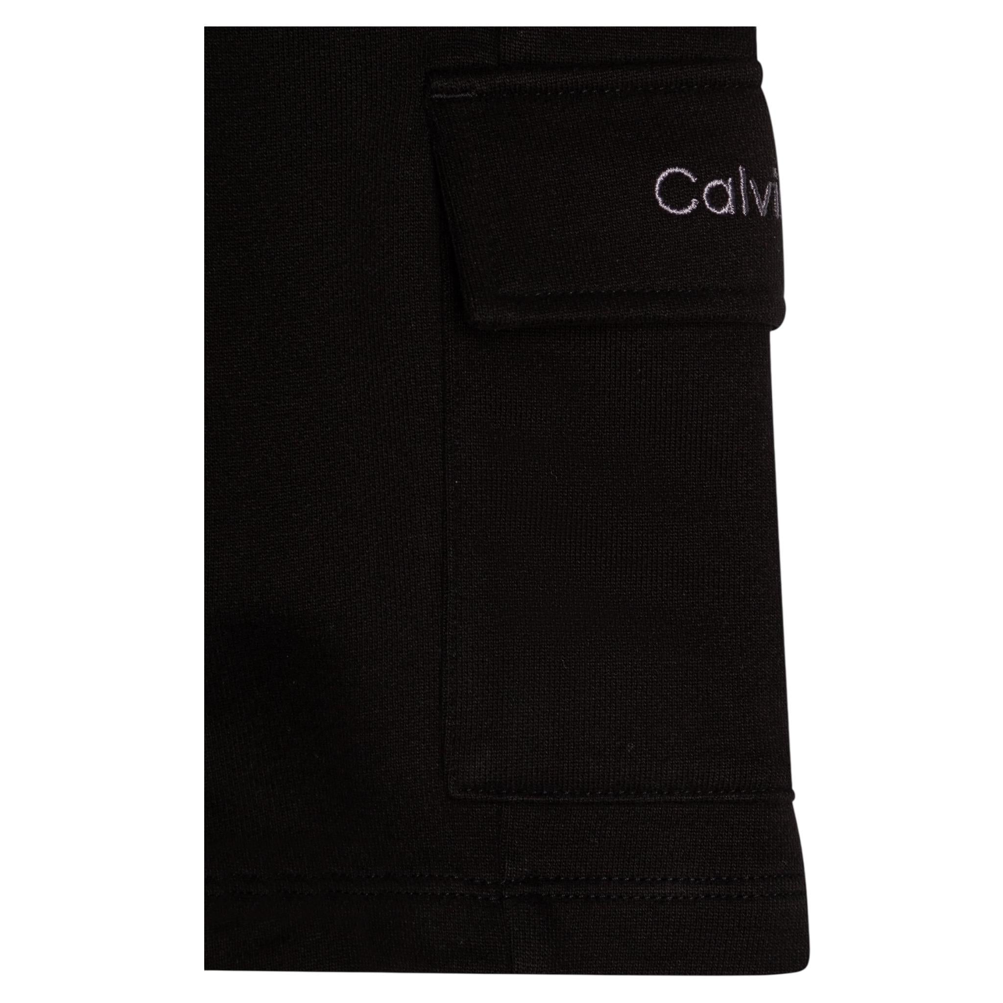 Calvin Klein Bermuda Tuta tinta unita con Logo Nero per Bambino IB0IB02440 NERO CALVIN KLEIN 