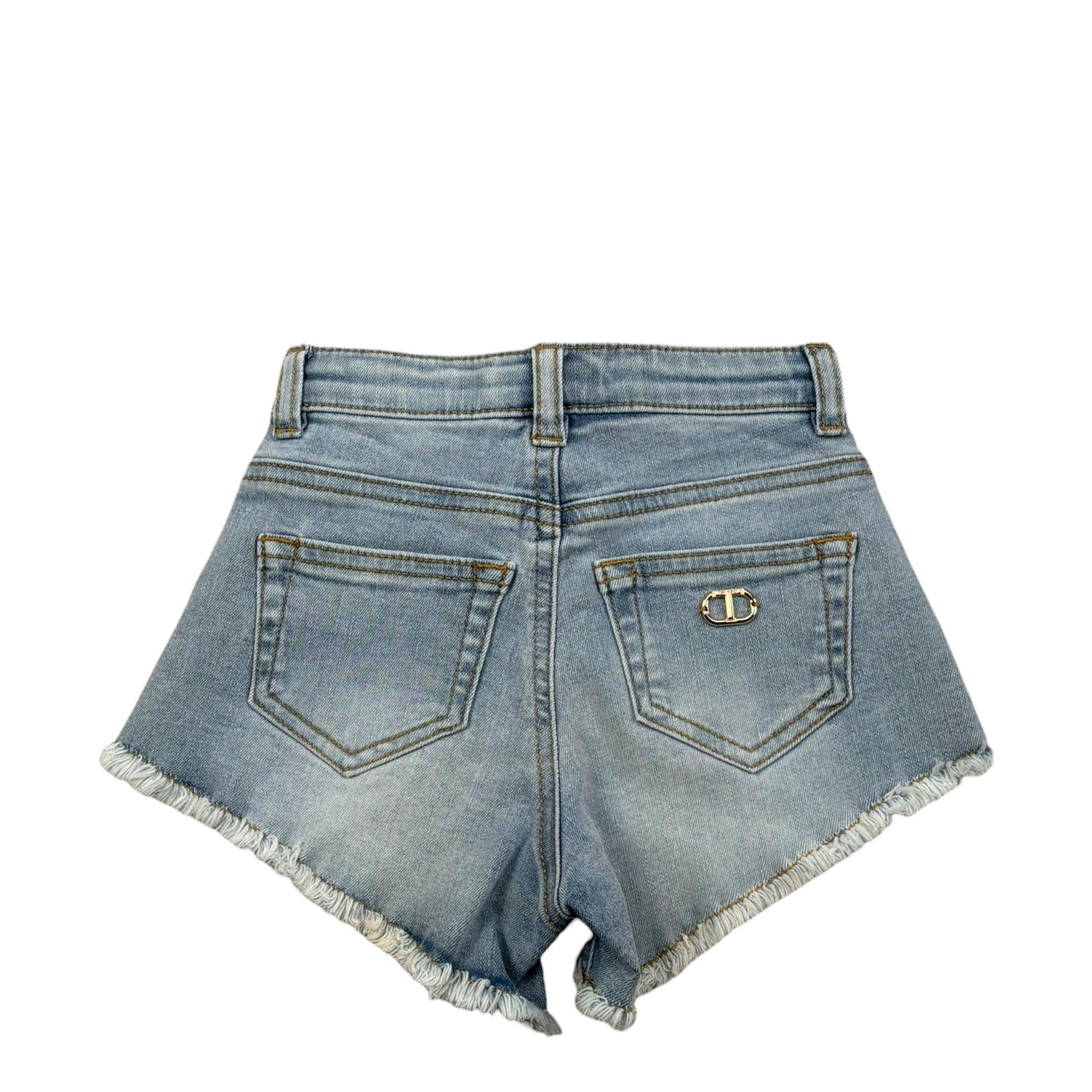 Twinset Short In Denim Tinta Unita con Girovita Regolabile per Bambina 251GJ2521XX AZZURRO TWINSET 