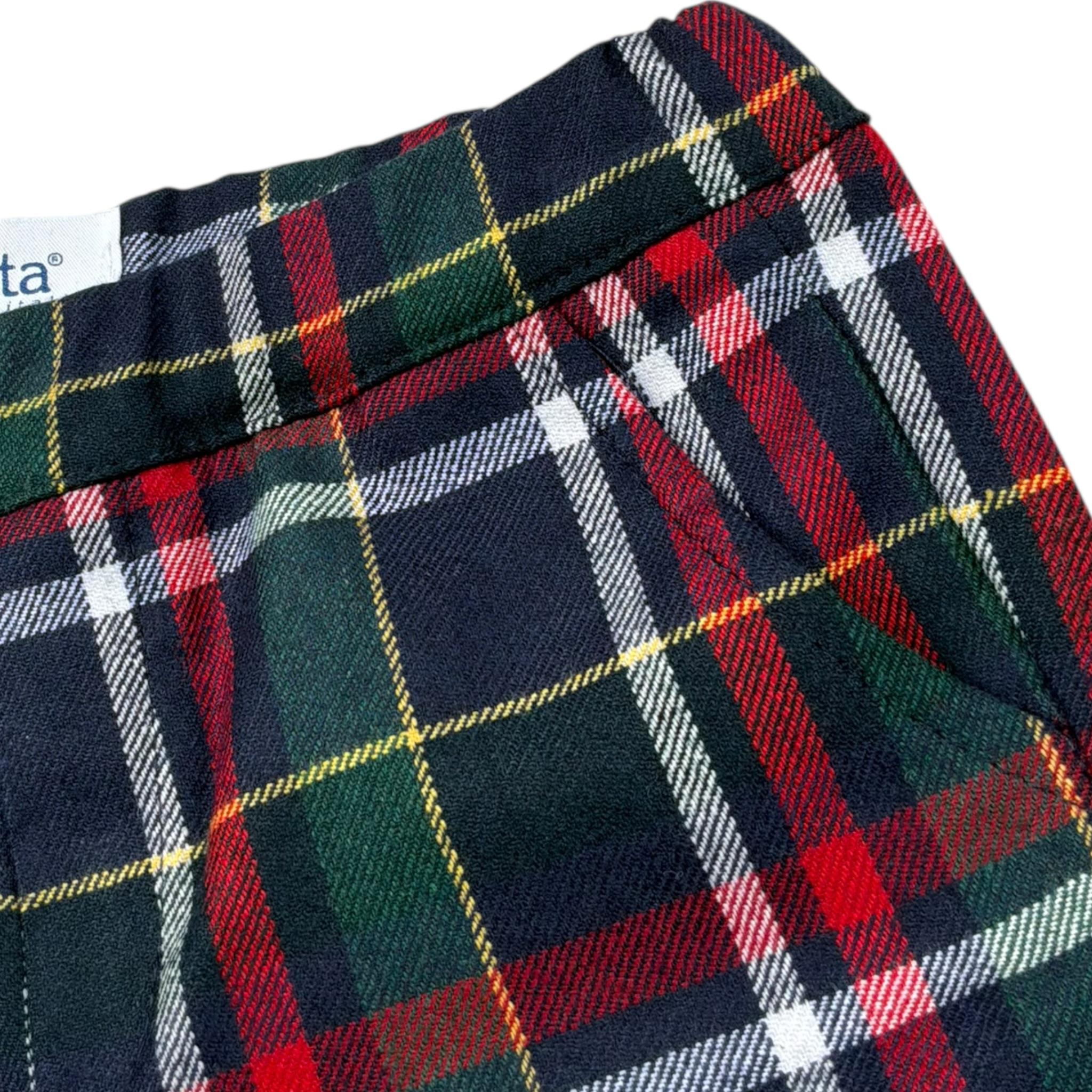 Aletta Bermuda Tinta Unita con Fantasia Scozzese per Neonato M220427 BLU ALETTA 