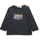 MOUSSE shirt girocollo tinta unita con stampa Nero per Neonata SUPERSTARSSHI NERO MOUSSE 