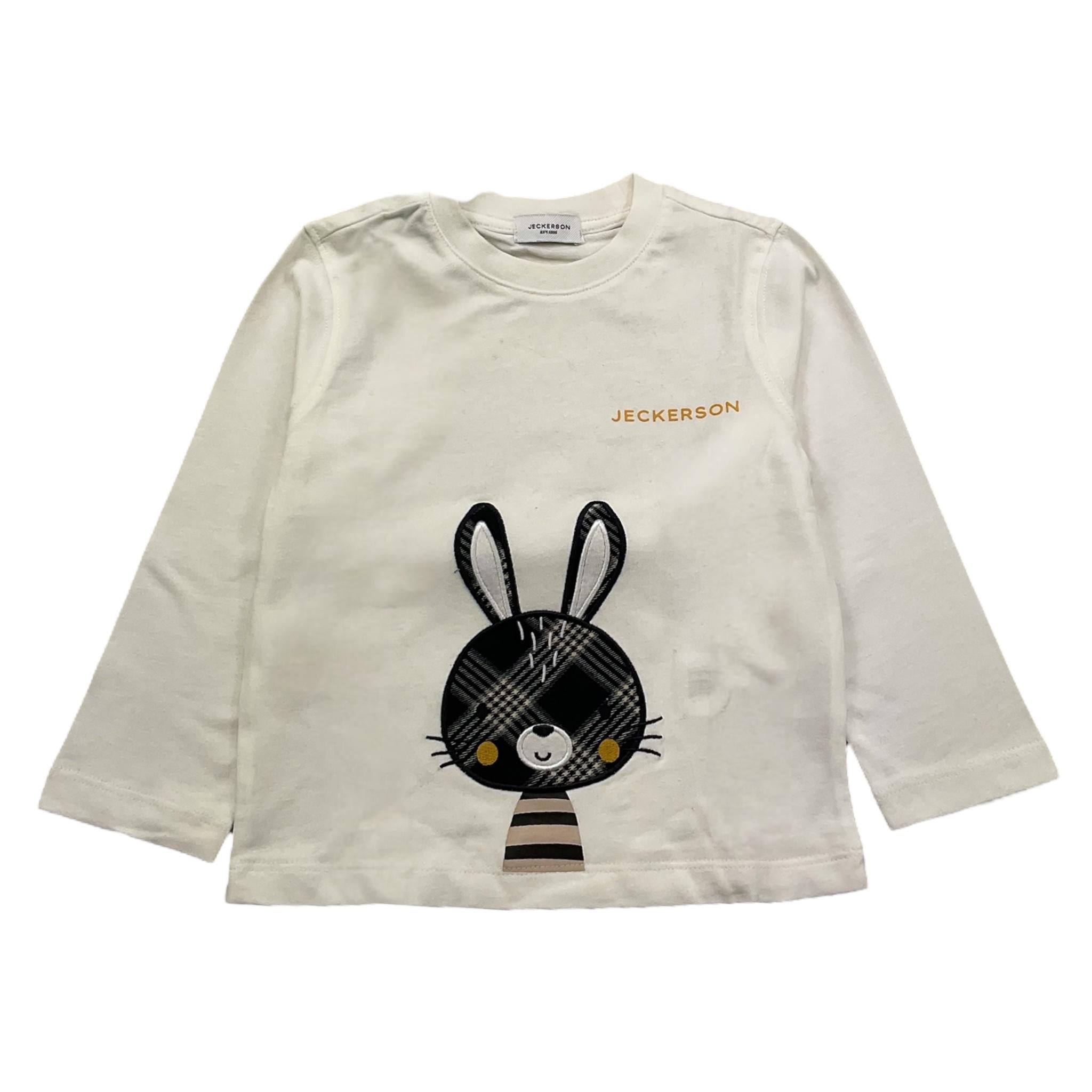 JECKERSON shirt girocollo tinta unita cn stampa coniglio Bianco per Neonato JB4339 BIANCO JECKERSON 
