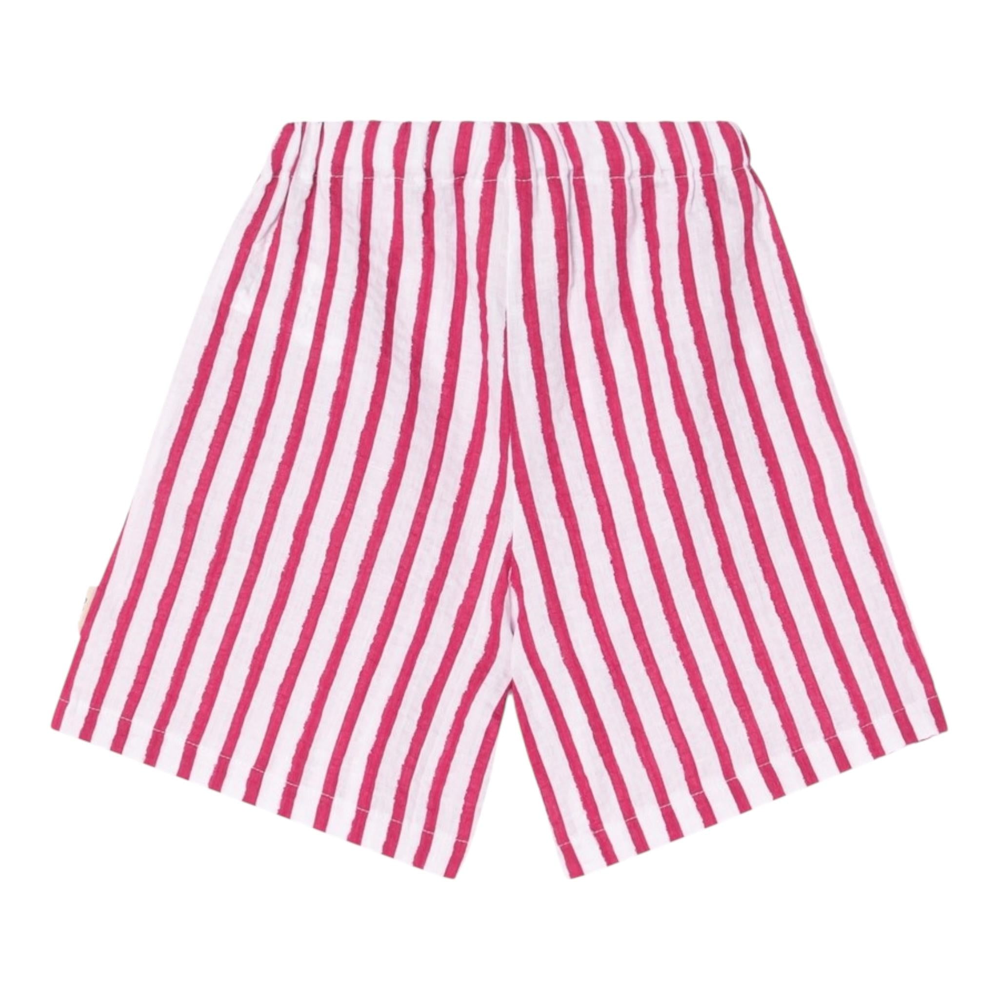 Dou Dou Shorts Bicolore con Fantasia A Righe per Bambina DW6Q39X BIANCO DOU DOU 