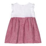 The Owl Two-Tone White/Red Sleeveless Dress For Baby Girl