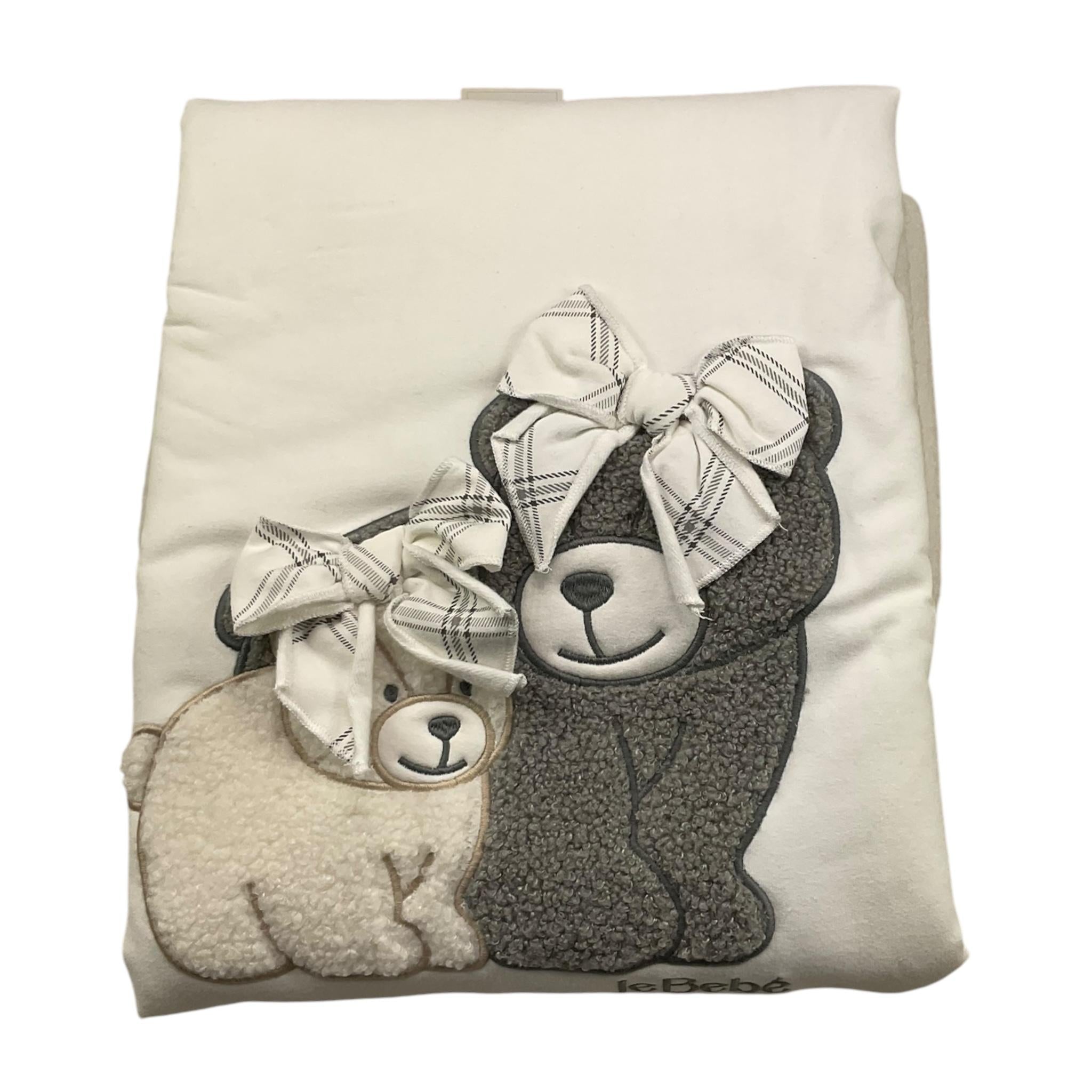 LE BEBE' coperta tinta unita con stampa orso Panna per Neonata LBG5971 PANNA LE BEBE' 