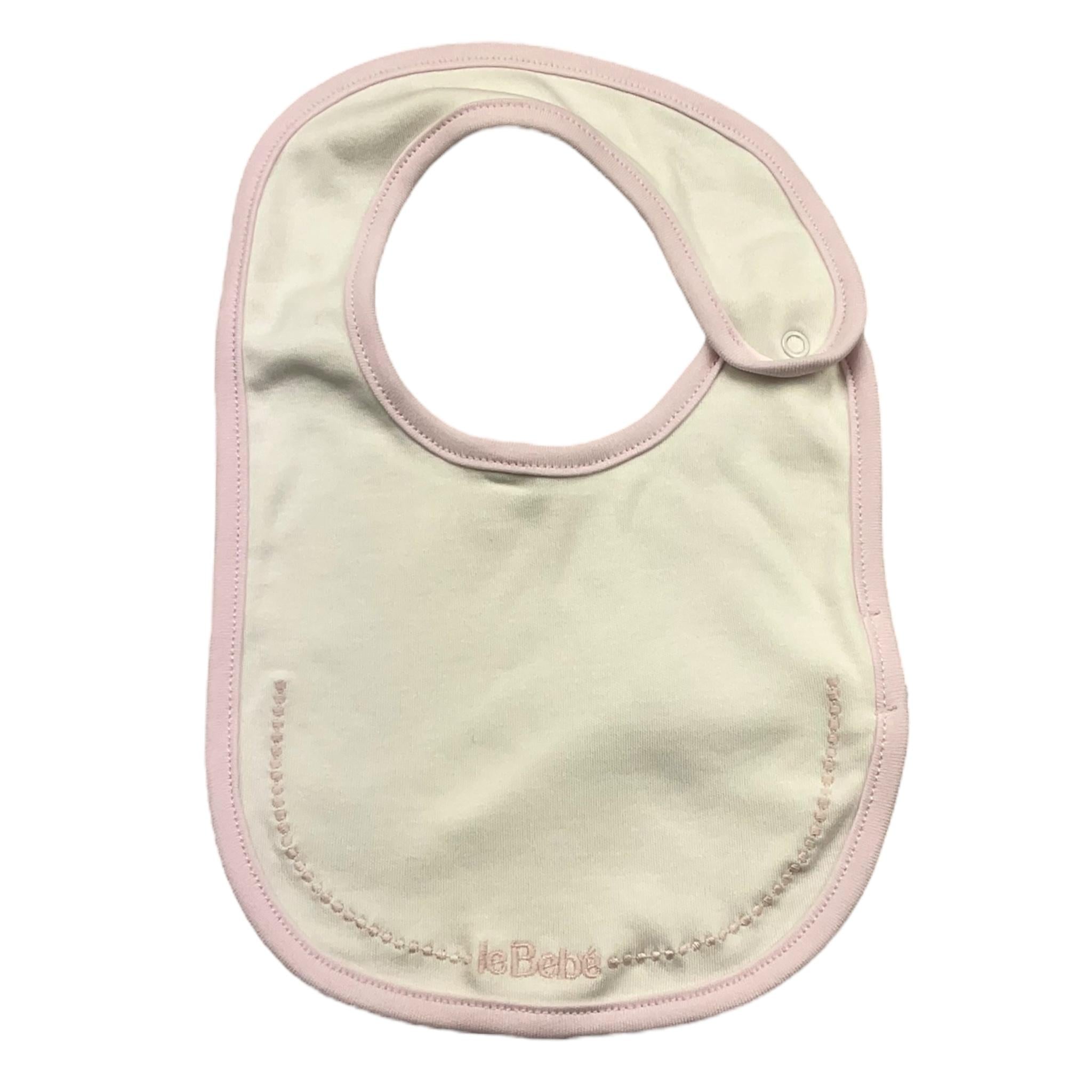 LE BEBE' bavetta tinta unita con logo Bianco per Neonata LBG5992 BIANCO LE BEBE' 