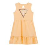 Guess Abito Giromanica Tinta Unita con Paillettes per Bambina K5GK22K6YW4 PESCA GUESS 