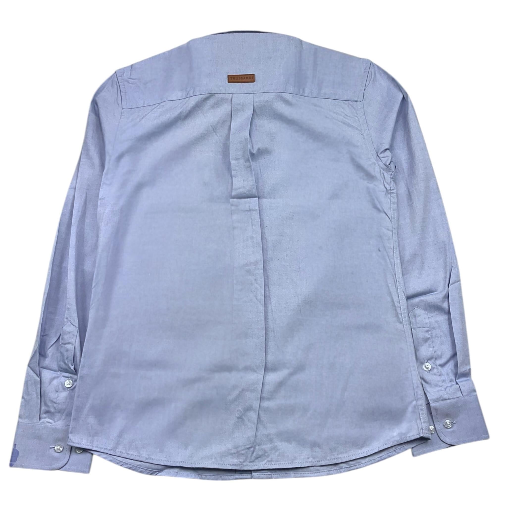 TRUSSARDI camicia manica lunga tinta unita con stampa Azzurro per Bambino TBA2407CA AZZURRO TRUSSARDI 