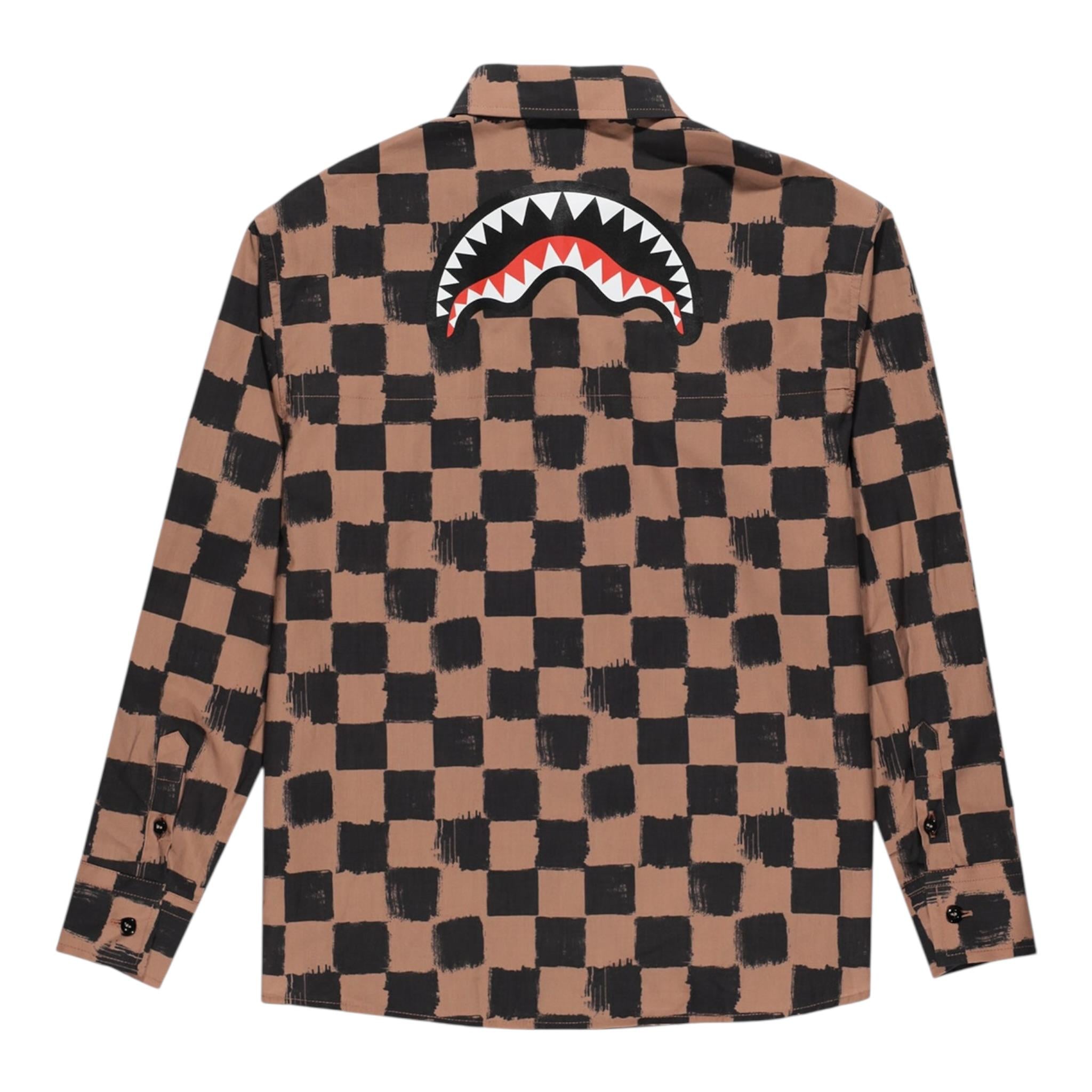 Sprayground Camicia Manica Lunga Stampa Fantasia per Bambino SPY1229 MARRONE SPRAYGROUND 