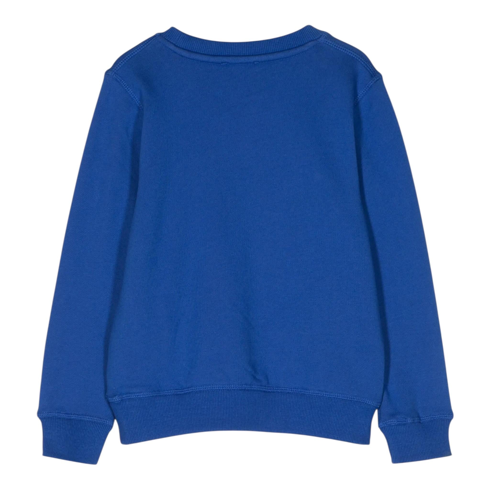 KENZO felpa chiusa girocollo tinta unita cn logo Blu per Bambino K25849 BLU KENZO 