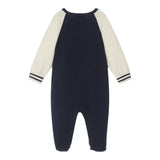 MOSCHINO tutina manica lunga tinta unita con maniche in contrasto Blu per Neonato MUT03Y BLU MOSCHINO 