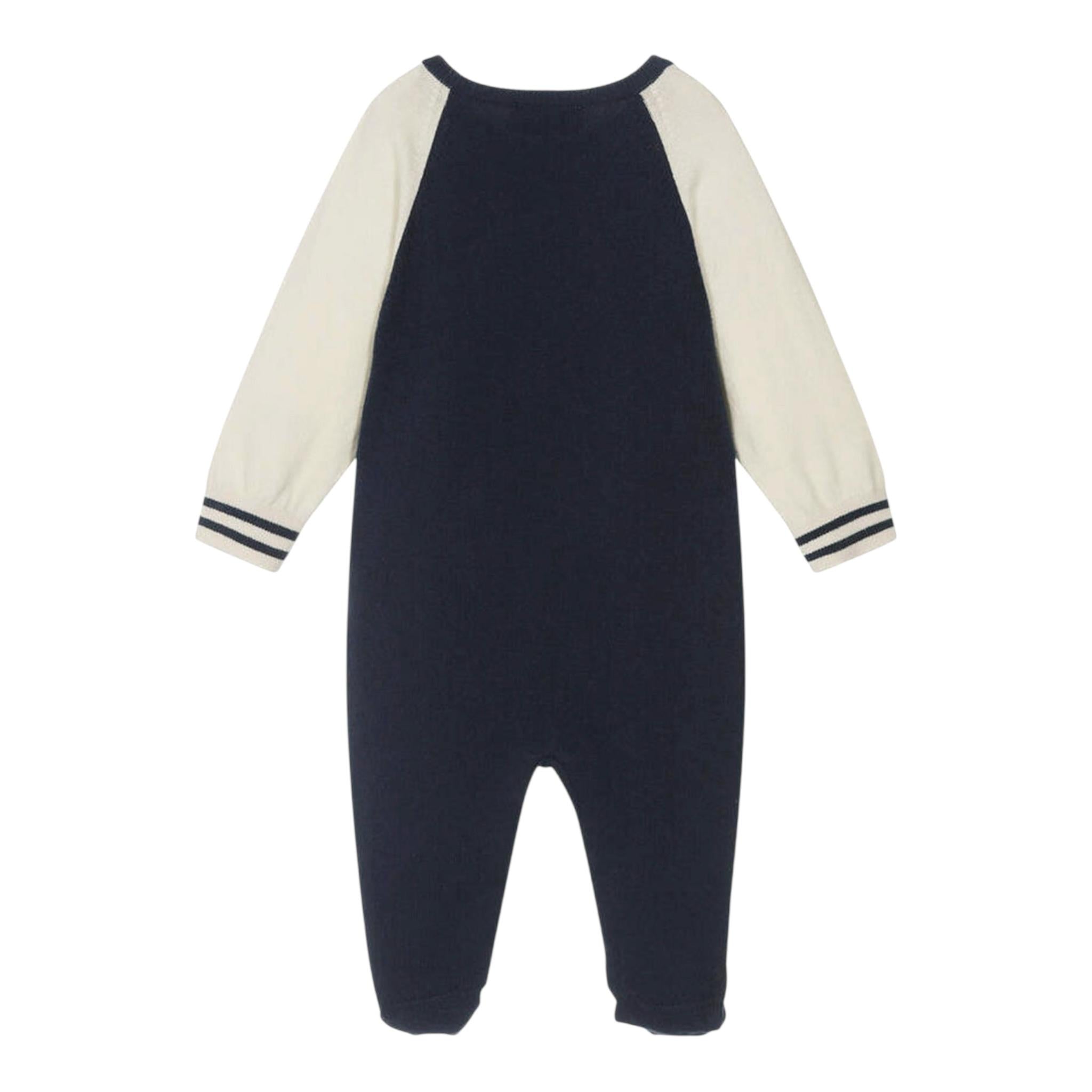 MOSCHINO tutina manica lunga tinta unita con maniche in contrasto Blu per Neonato MUT03Y BLU MOSCHINO 