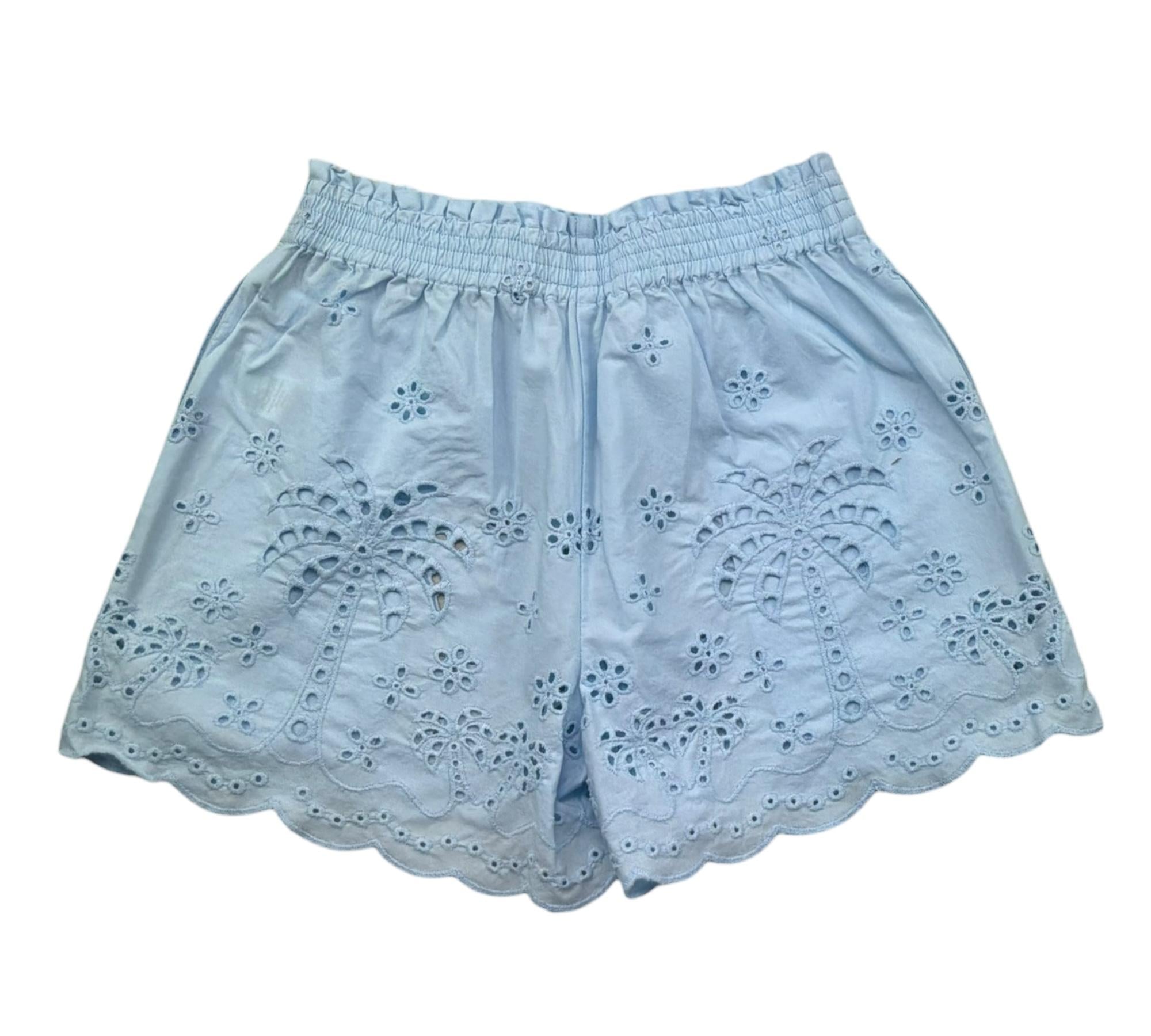 Saint Barth Short Fantasia Quadretti con Elastico In Vita per Bambina MEAVE AZZURRO SAINT BARTH 
