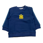 Bikkembergs Felpa Chiusa Girocollo Tinta Unia con Stampa per Neonato BK1616 BLU BiKKEMBERGS 