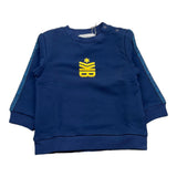 Bikkembergs Felpa Chiusa Girocollo Tinta Unia con Stampa per Neonato BK1616 BLU BiKKEMBERGS 