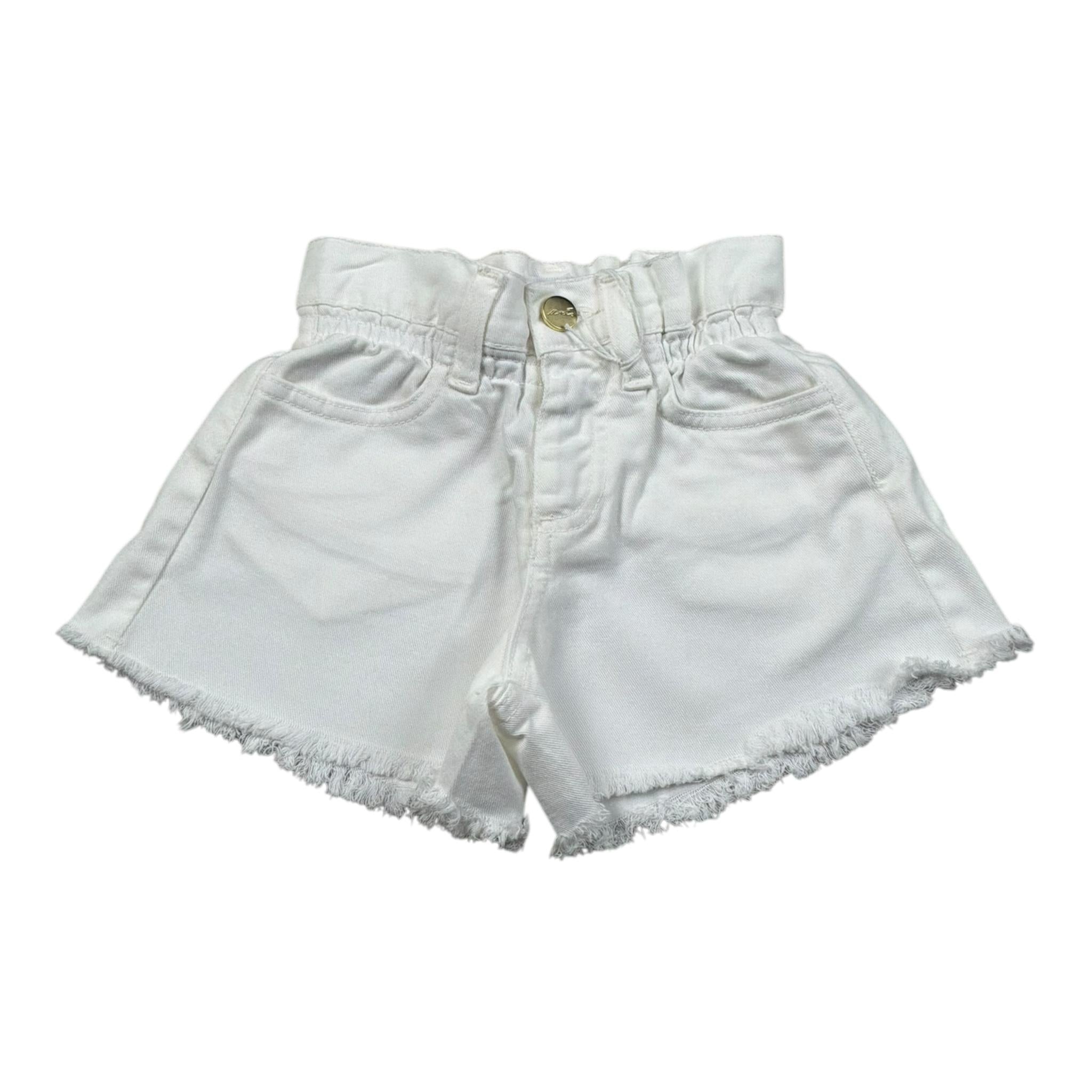 M+E' Short In Denim Tinta Unita con Elastico In Vita per Bambina UE1696 BIANCO M+E' 
