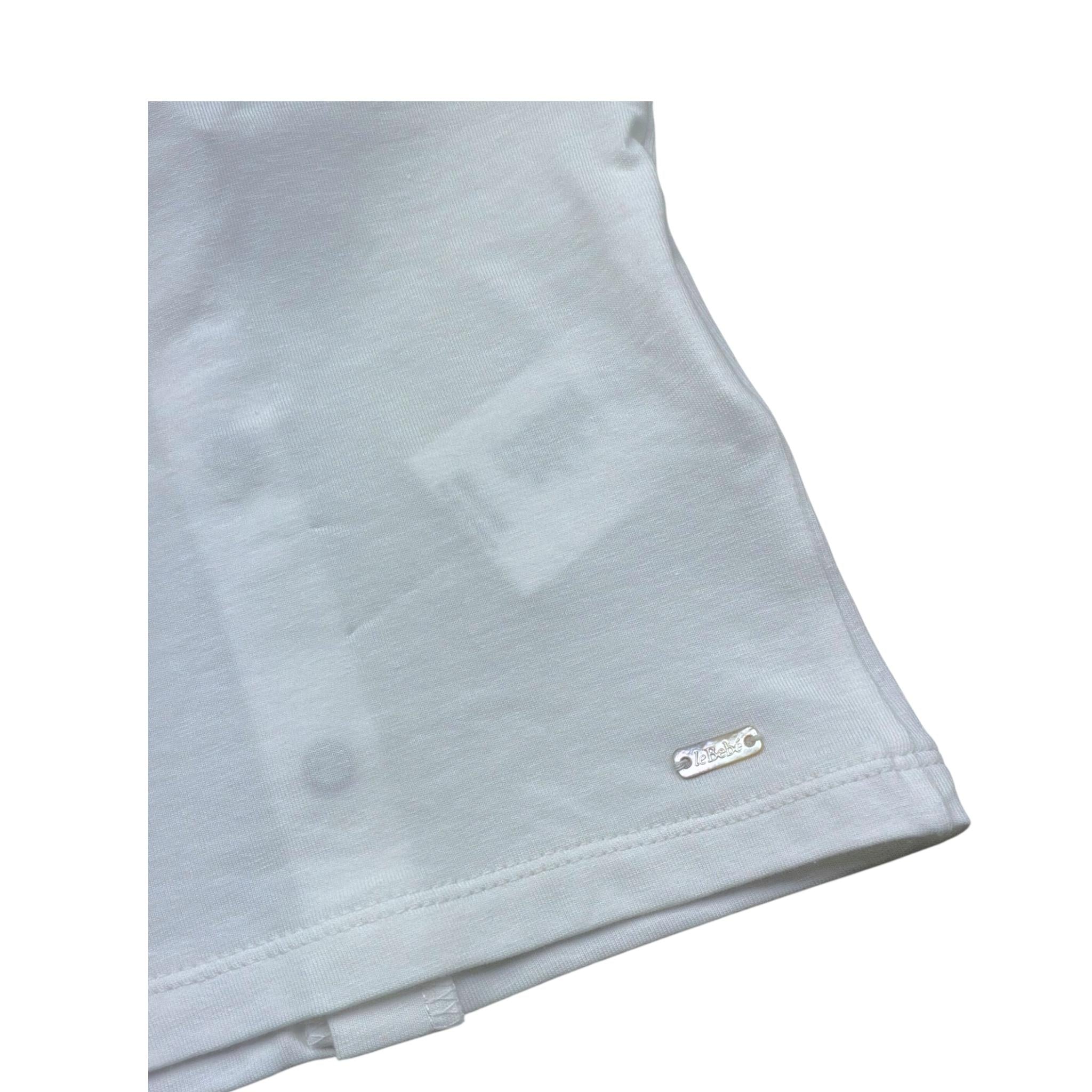 Le Bebe' T-Shirt Tinta Unita con Colletto per Neonata LBG6401 BIANCO LE BEBE' 