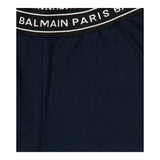 Balmain Bermuda In Solid Color Fleece With Elastic Waistband With Logo Blue For Boys