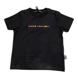 Daniele Alessandrini Solid Color Crew Neck T-Shirt With Black Logo Print For Newborns