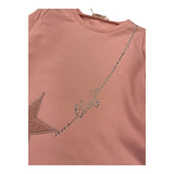 LIU JO abito in felpa girocollo tinta unita con stampa Rosa per Bambina KF4070X ROSA LIU JO 