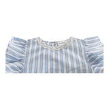 Ermanno Scervino Light Blue Striped Half Sleeve Shirt For Girls