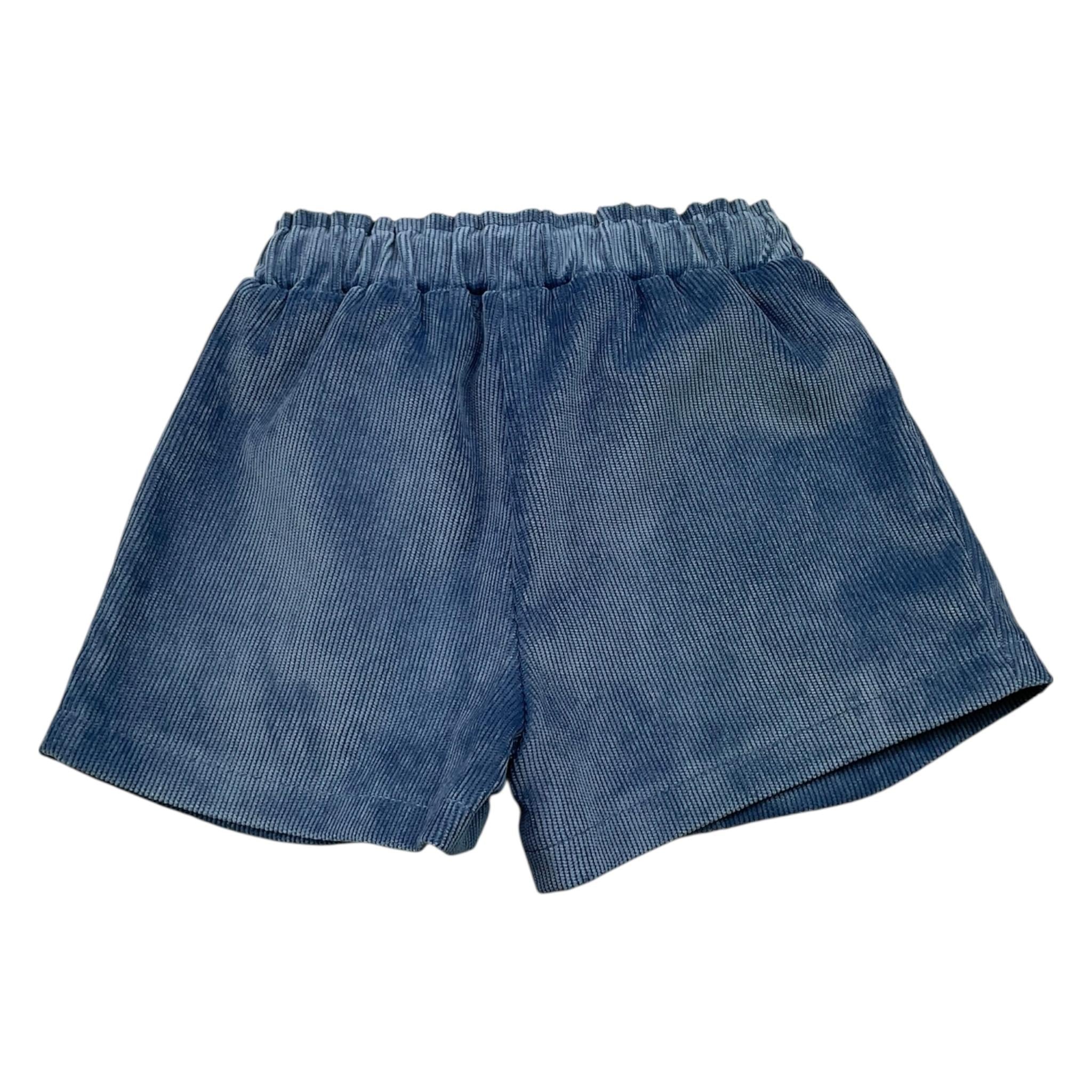 PLEASE short tinta unita in camoscio Azzurro per Neonata RE03062G65 AZZURRO PLEASE 