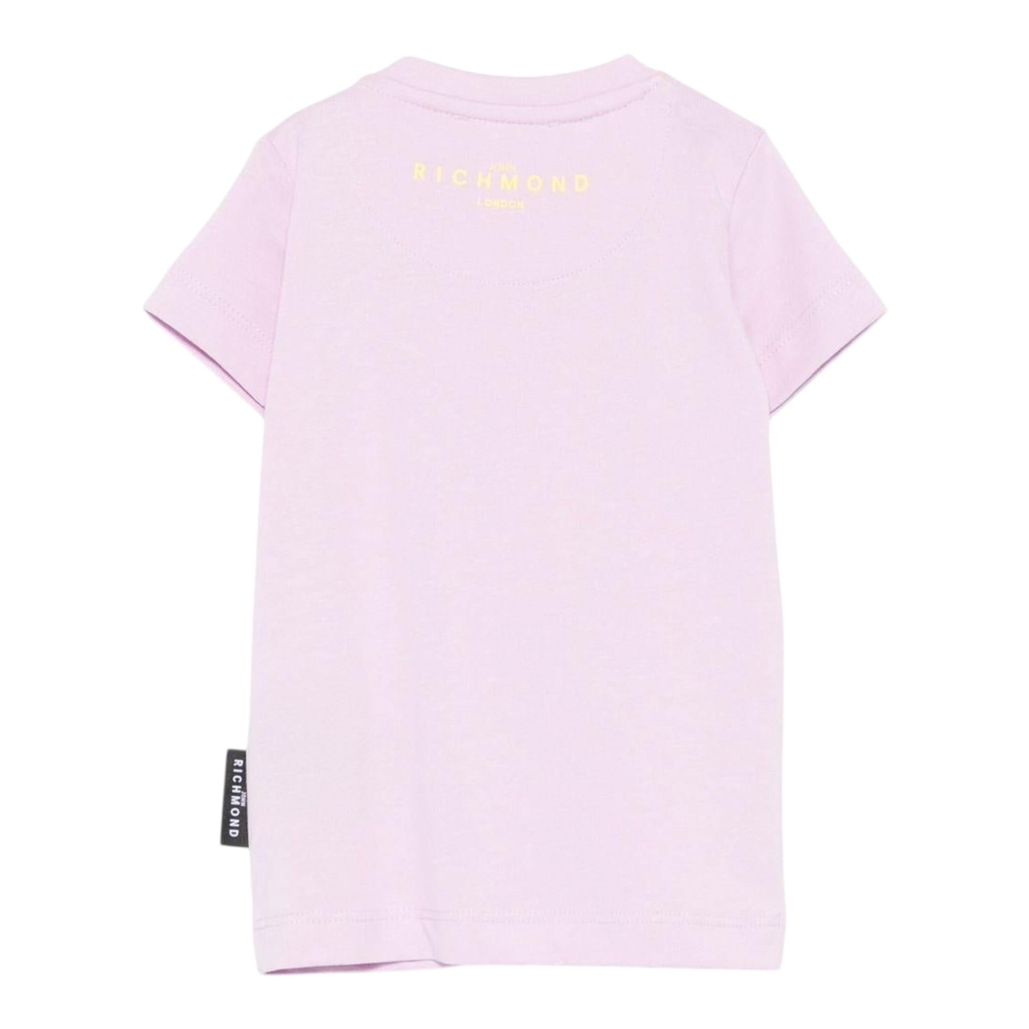 John Richmond T-Shirt Girocollo Tinta Unita con Stampa per Neonata RIP25002TSXXX LILLA JOHN RICHMOND 