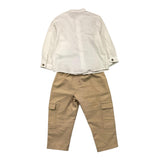 Barcellino Complete Pants-Shirt Two-Tone White/Beige For Newborn