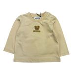 MOSCHINO shirt girocollo tinta unita con logo Beige per Neonata M9O00R BEIGE MOSCHINO 