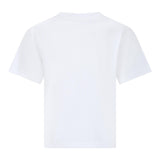 Max&amp;Co. Solid Color Crew Neck T-Shirt With Contrasting Print White/Blue For Girls