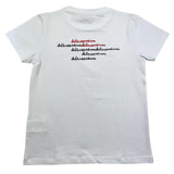 Daniele Alessandrini Solid Color Crew Neck T-Shirt with White Logo Print for Kids