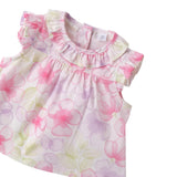 Mini Banda Camicia tinta unita con Fantasia Fiori Bianco per Neonata 3B701 BIANCO MINI BANDA 