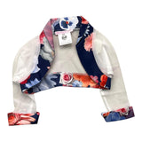 Magnificent Lulu Solid Color Shrug With White Contrast Trim For Baby Girl