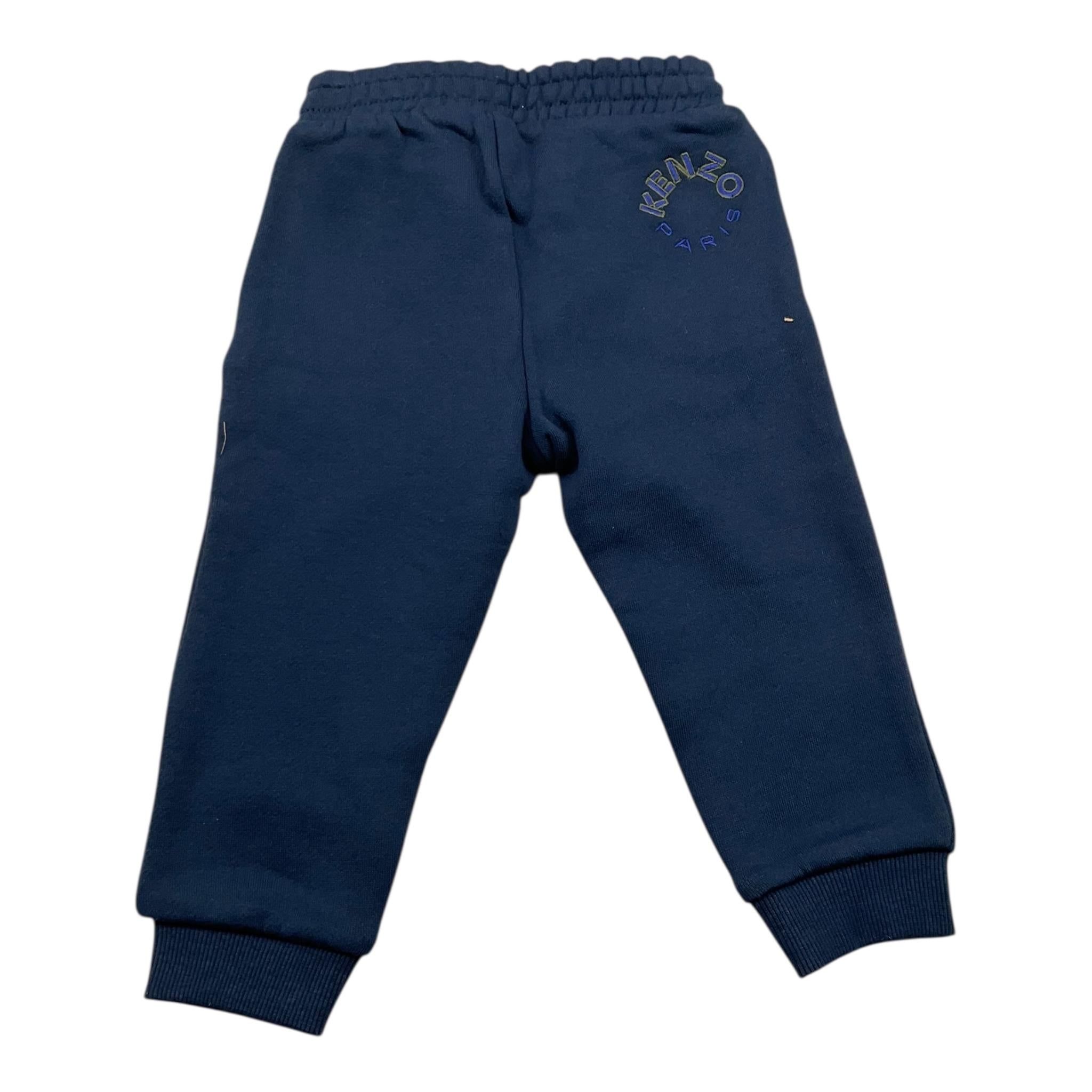 KENZO pantalone tuta tinta unita con logo Blu per Neonato K04238 BLU KENZO 
