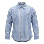 Saint Barth Camicia Bicolore con Fantasia A Righe per Bambino 00867L BIANCO/AZZURRO SAINT BARTH 