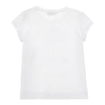 Monnalisa T-Shirt Girocollo Tinta Unita con Brillantini per Neonata 115622N BIANCO MONNALISA 