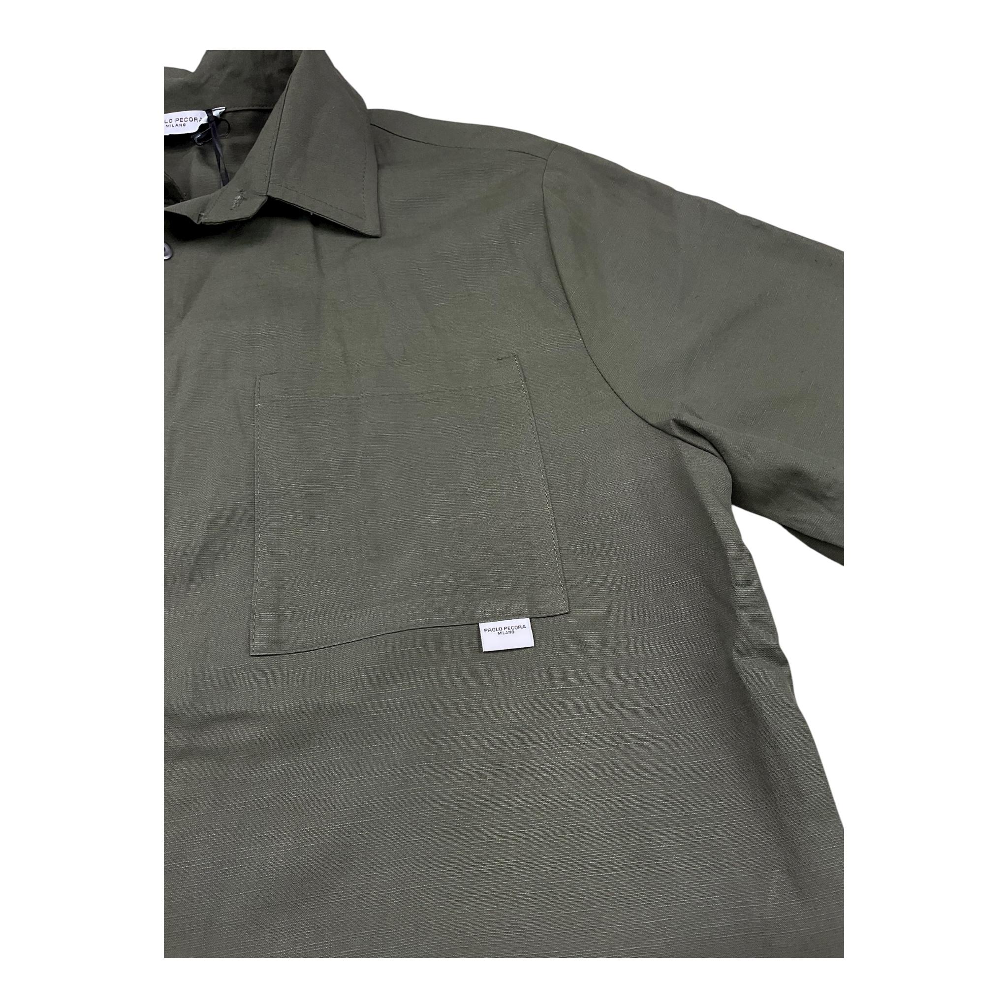 Paolo Pecora Camicia Mezza Manica Tinta Unita per Bambino PP4001 VERDE PAOLO PECORA 