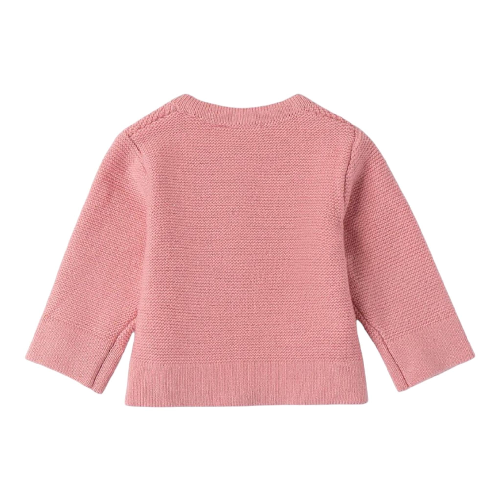 MINI BANDA cardigan tinta unita con fiocchi Rosa per Neonata 3A740 ROSA MINI BANDA 