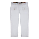 Roberto Cavalli Plain Trousers With Adjustable Waist White For Girls