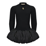 ELISABETTA FRANCHI abito tinta unita mezzo collo con logo Nero per Bambina EFAB544 NERO ELISABETTA FRANCHI 