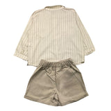 Valentina Bebes Two-Tone Shirt-Bermuda Set White/Beige For Newborns