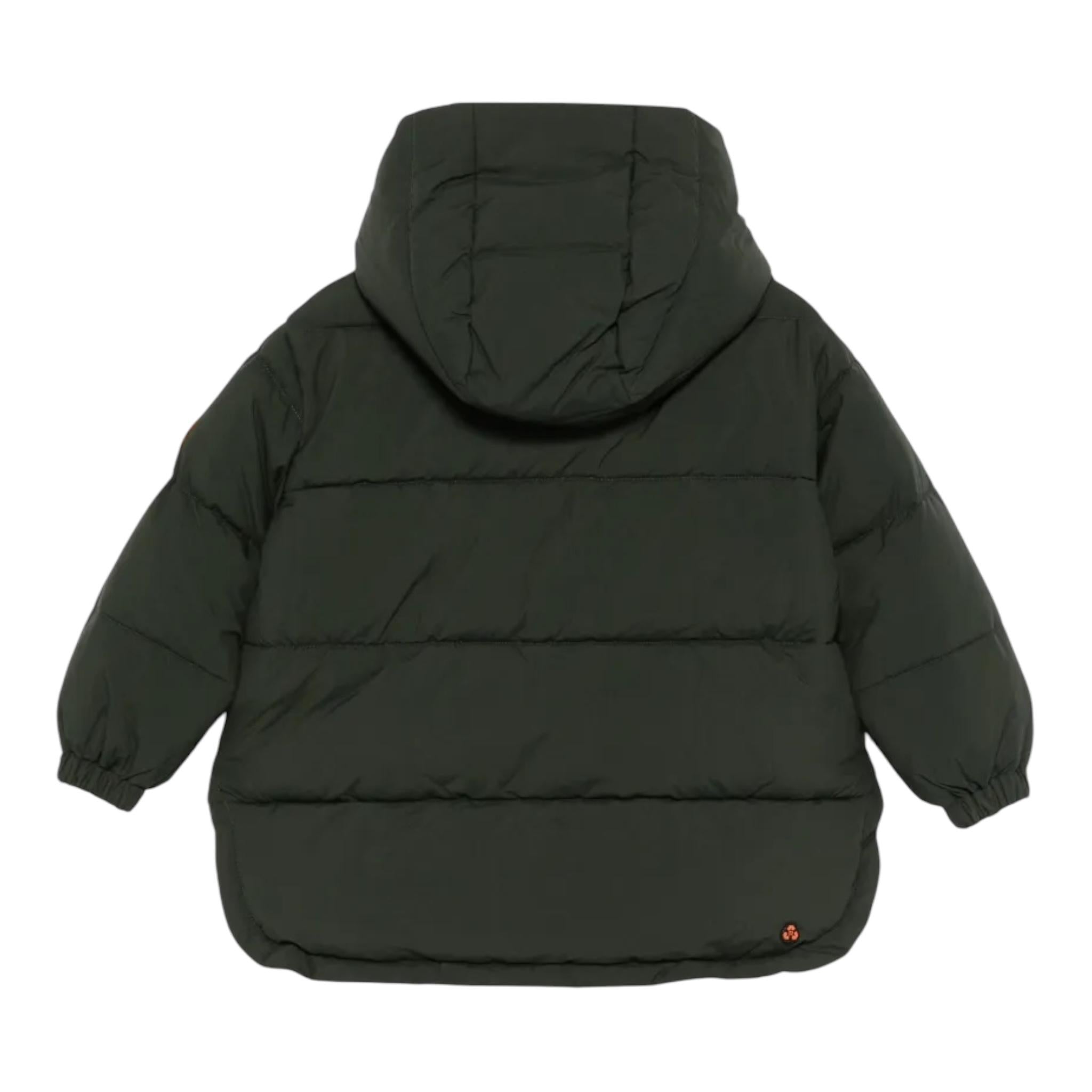 SAVE THE DUCK giubbino tinta unita con cappuccio asimmetrico Verde per Neonato J41256GN VERDE SAVE THE DUCK 