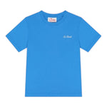 Saint Barth T-Shirt Girocollo Tinta Unita con Logo per Bambino DOVERLJR COBALTO SAINT BARTH 