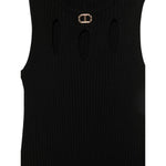 Twinset Canotta Tinta Unita con Logo per Bambina 251GJ3413X NERO TWINSET 