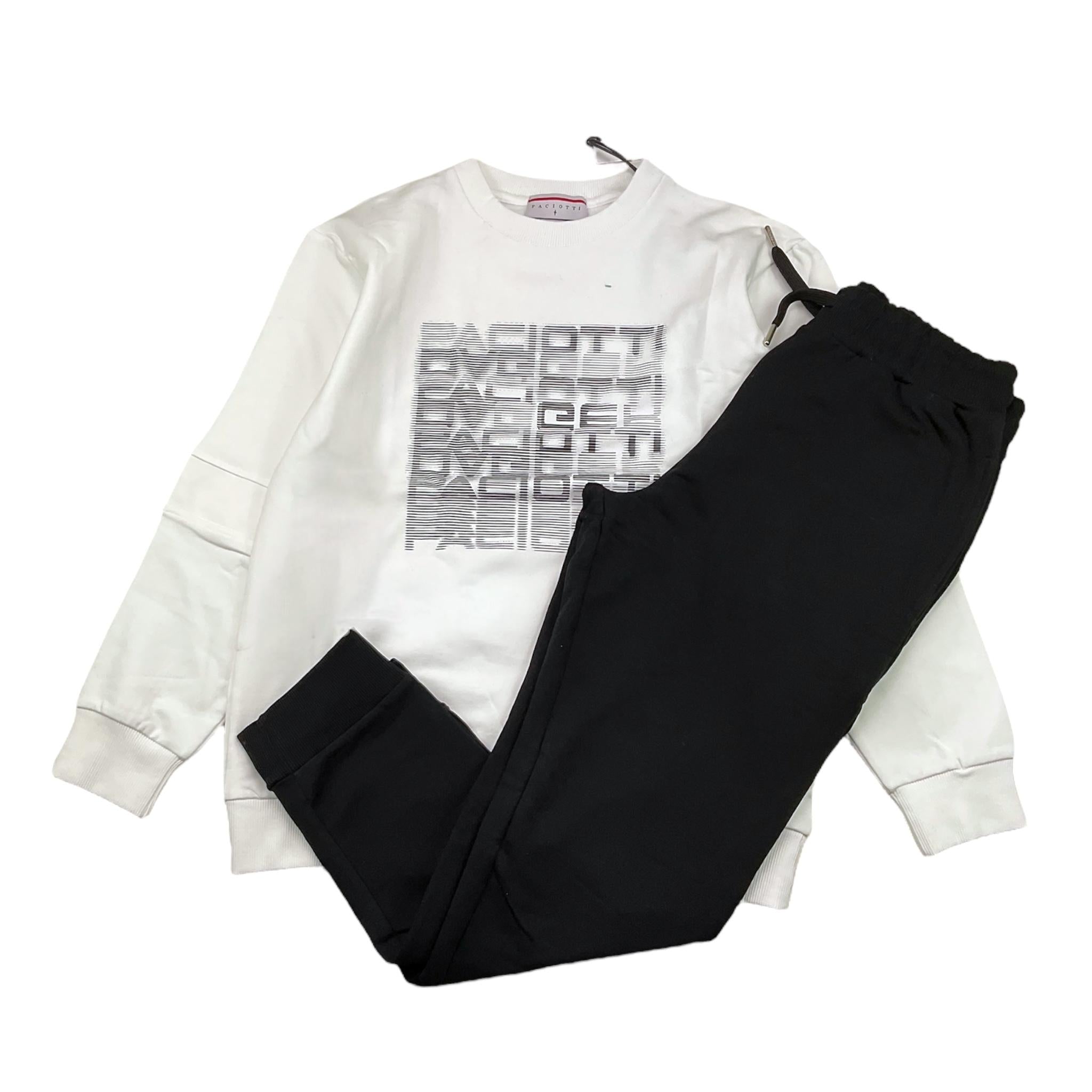 CESARE PACIOTTI completo bicolore 2pz felpa-pantalone Bianco/nero per Bambino COMP5304J BIANCO/NERO CESARE PACIOTTI 