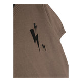 Neil Barrett Solid Brown Crew Neck Knit T-Shirt For Boys
