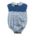 Juliana Pagliaccetto Mezza Manica Fantasia Quadri per Neonato 25171 BLU JULIANA 