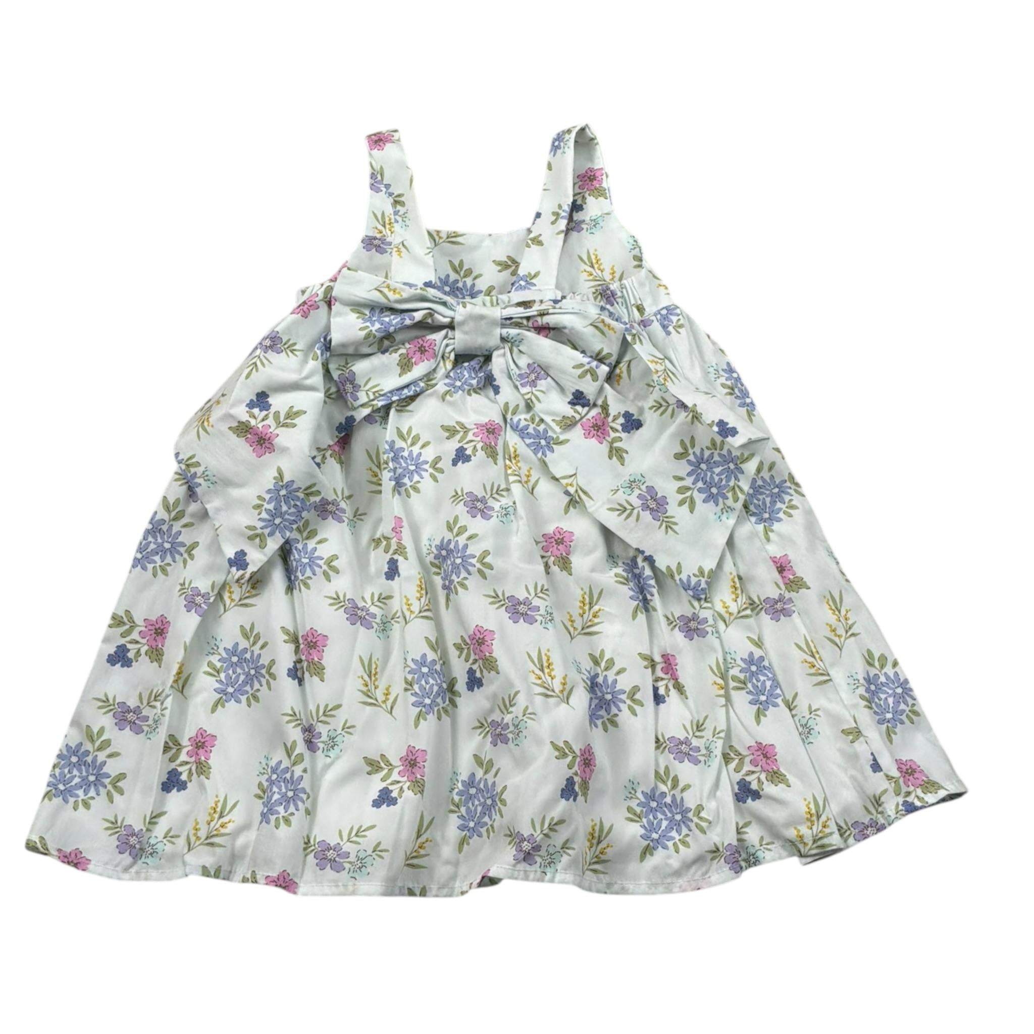 M+E' Abito Giromanica tinta unita Fantasia Floreale Bianco per Bambina UE1730J BIANCO M+E' 