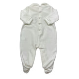 STORY LORIS tutina in ciniglia tinta unita con applicazioni Bianco per Neonata 56423 BIANCO STORY LORIS 