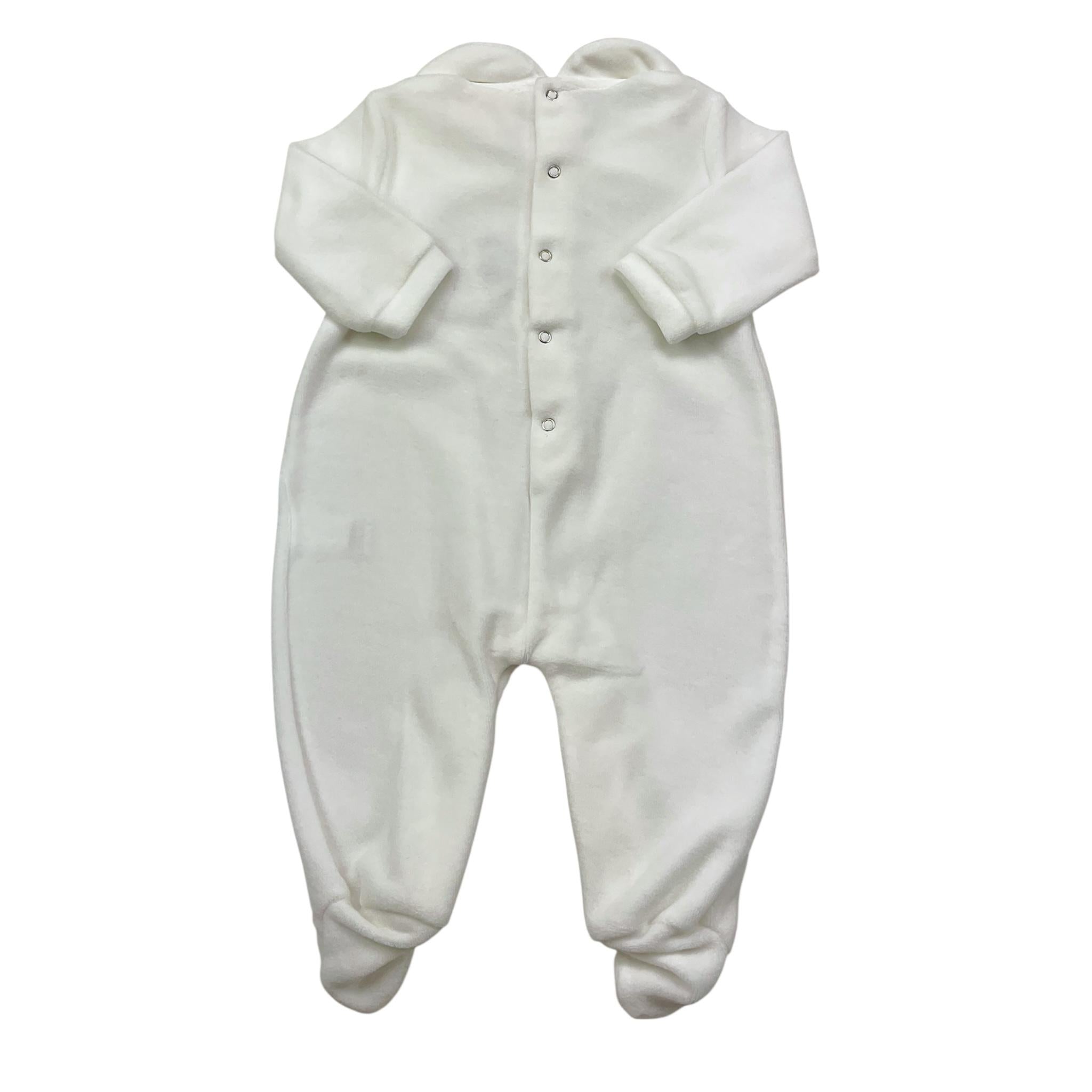 STORY LORIS tutina in ciniglia tinta unita con applicazioni Bianco per Neonata 56423 BIANCO STORY LORIS 